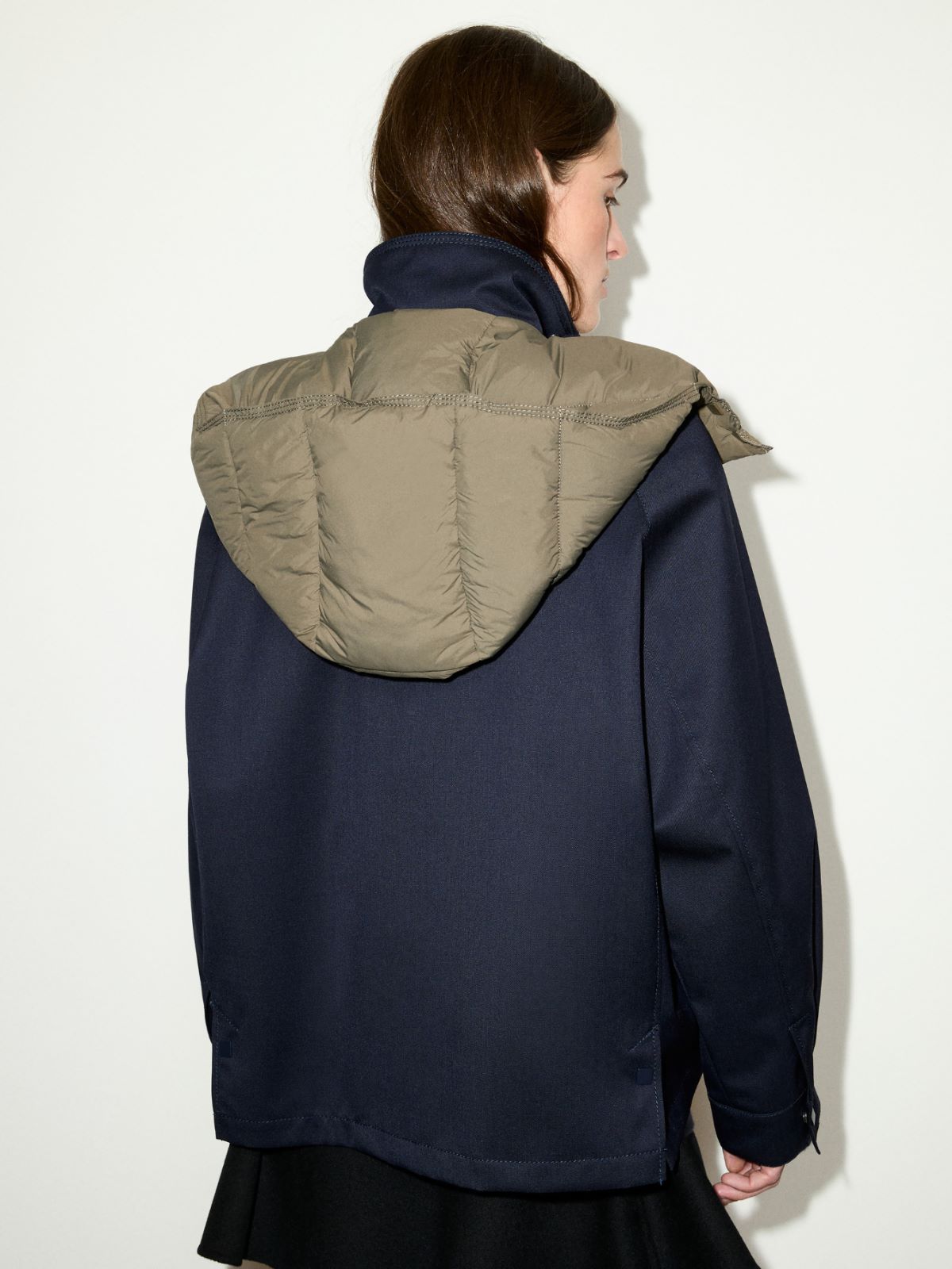 Hooded gabardine barn jacket - MIDNIGHTBLUE - MAX&Co. - 2