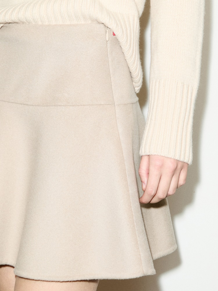 Double-woven wool mini skirt - BEIGE - MAX&Co. - 3