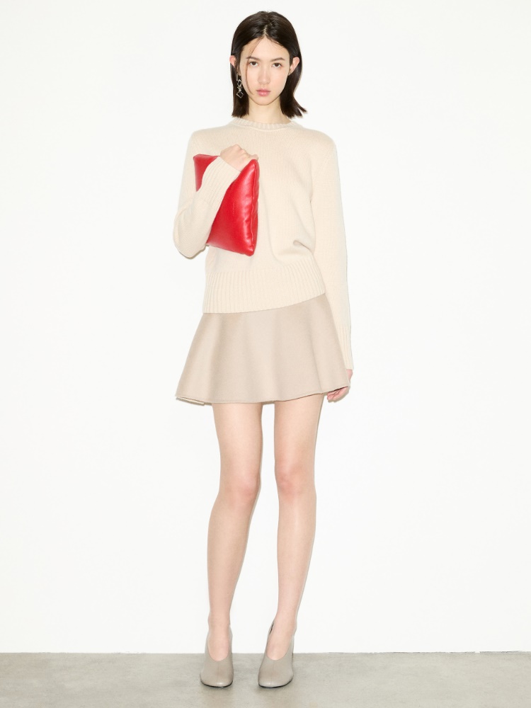 Double-woven wool mini skirt - BEIGE - MAX&Co. - 4