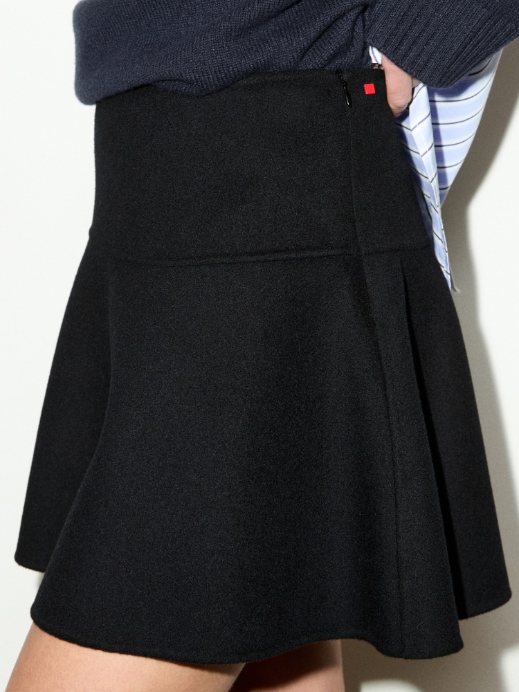 Double-woven wool mini skirt - BLACK - MAX&Co. - 3