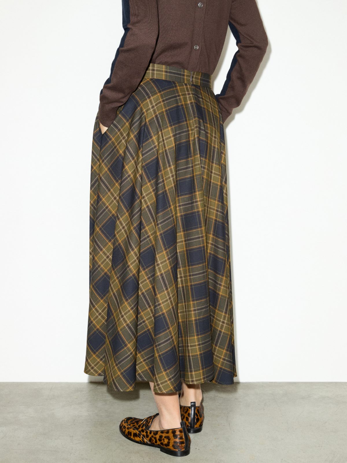 Checked midi skirt - OLIVE - MAX&Co. - 2
