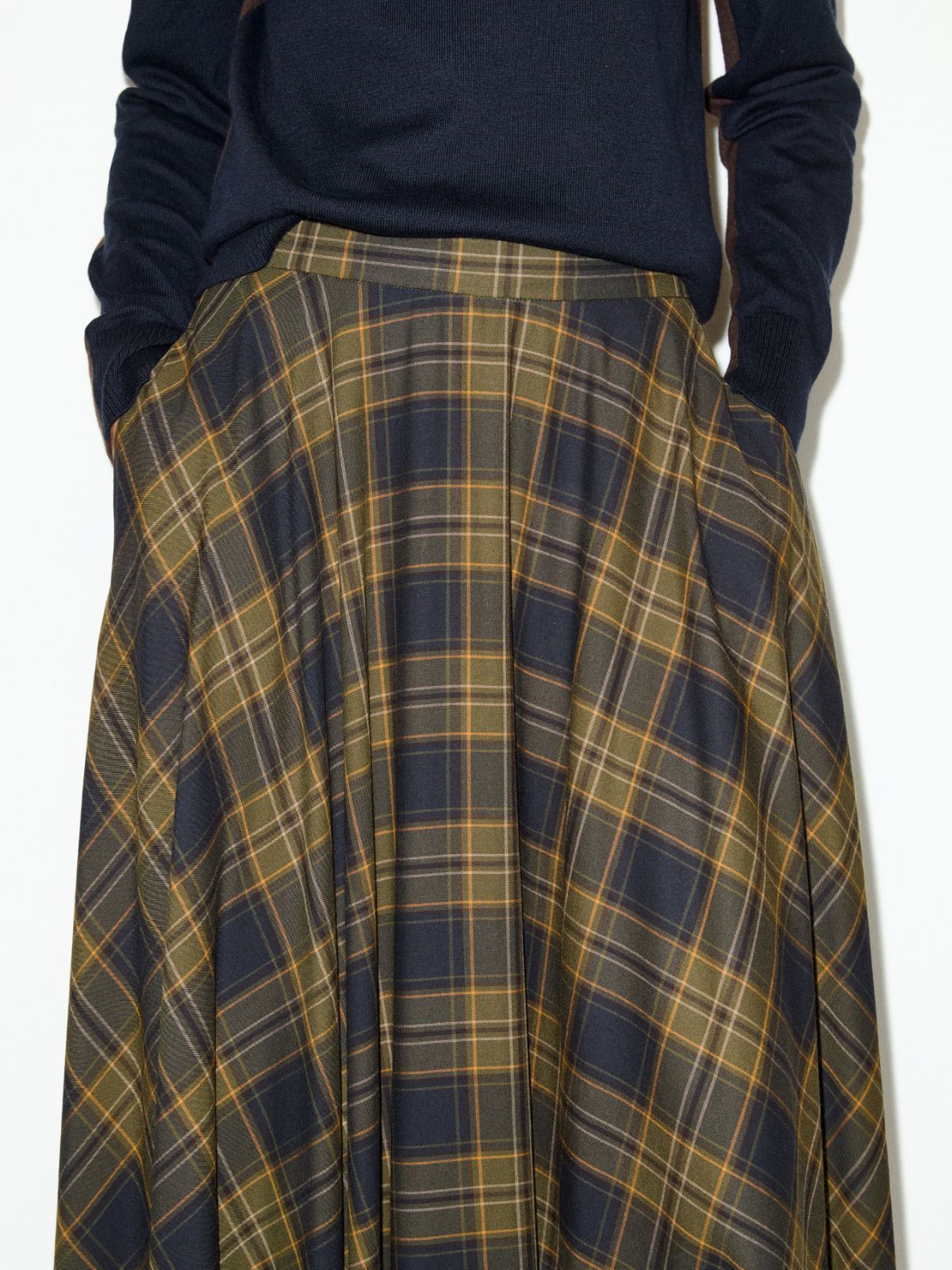 Checked midi skirt - OLIVE - MAX&Co. - 3