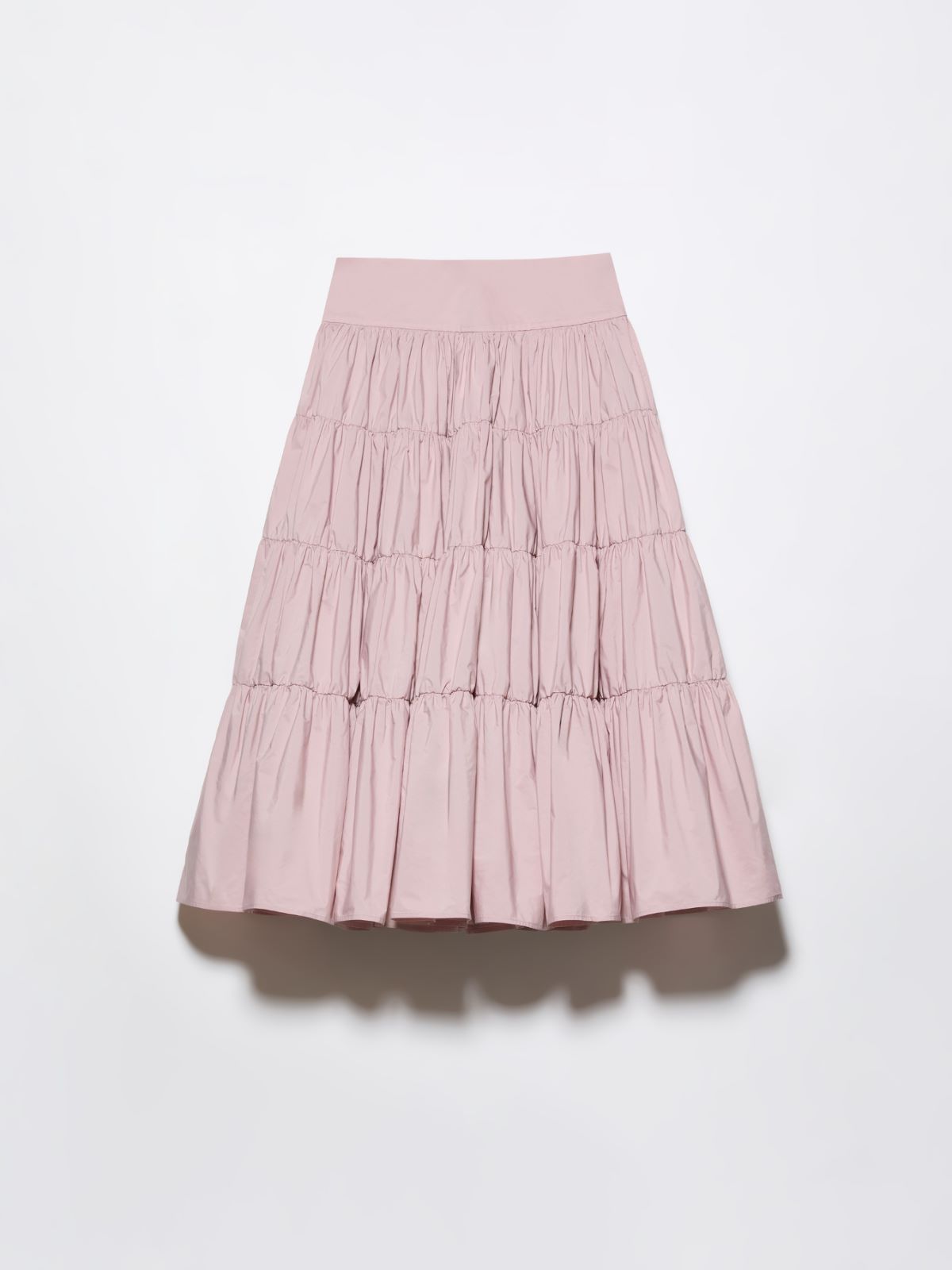 Falda corola escalonada de tafetán - ROSA - MAX&Co.