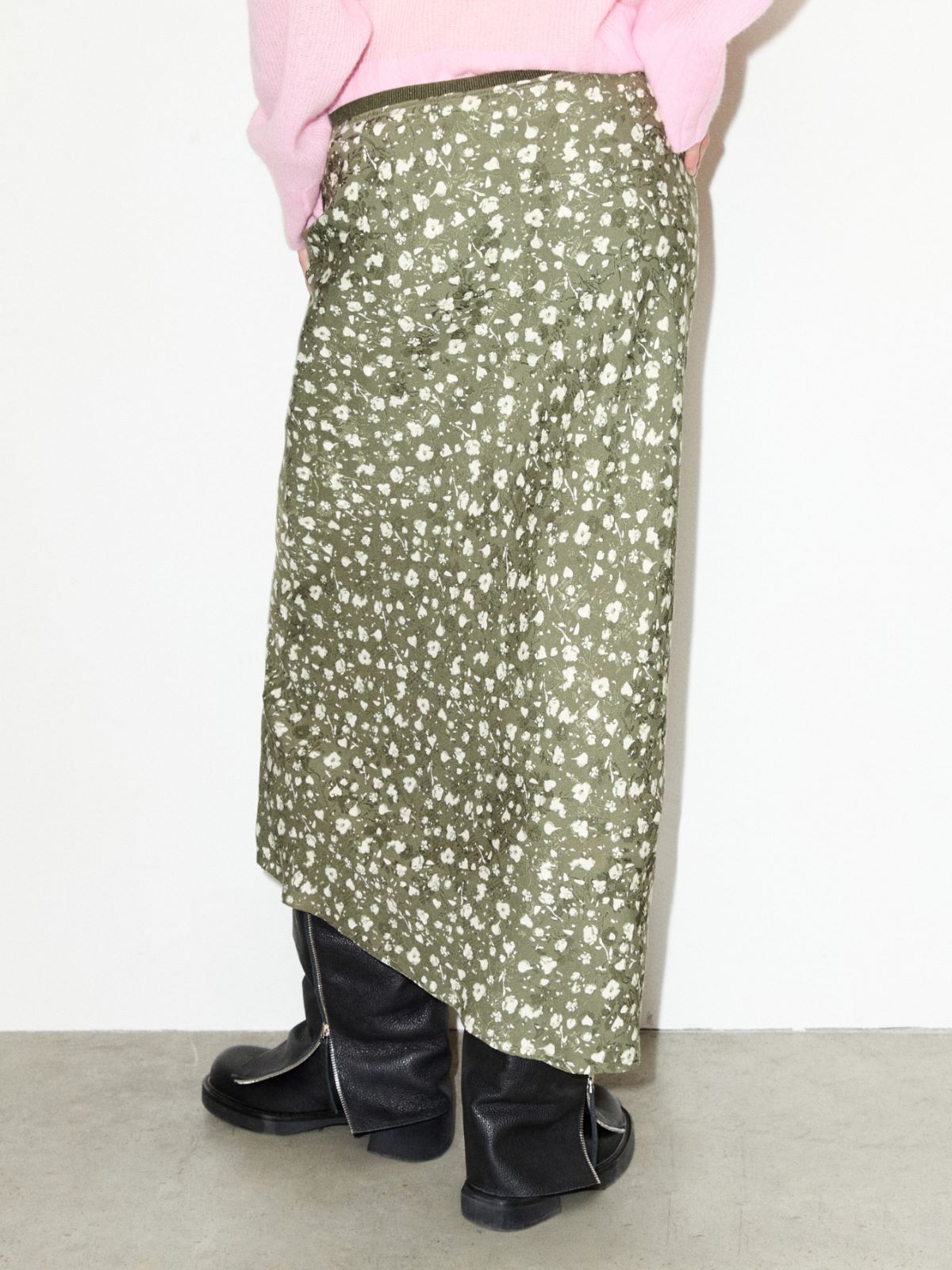 Jacquard midi skirt - KAKI - MAX&Co.