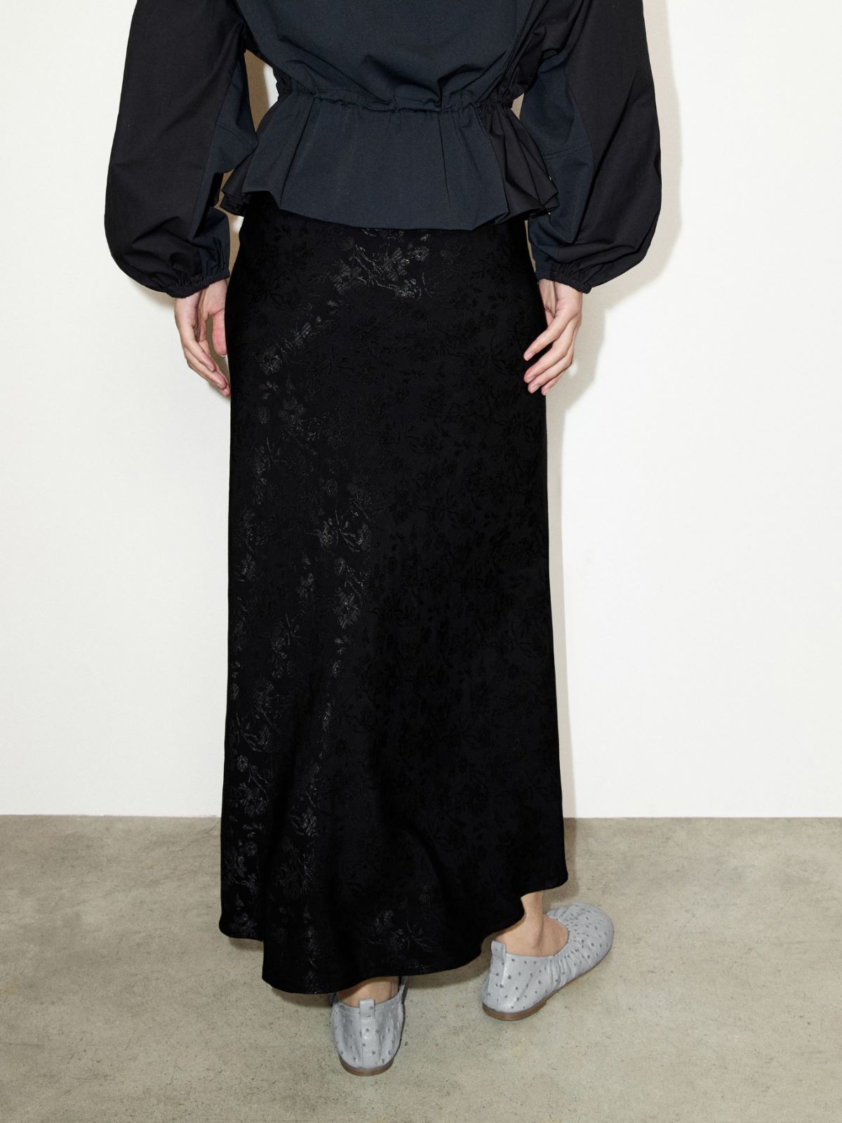 Jacquard midi skirt - BLACK - MAX&Co.