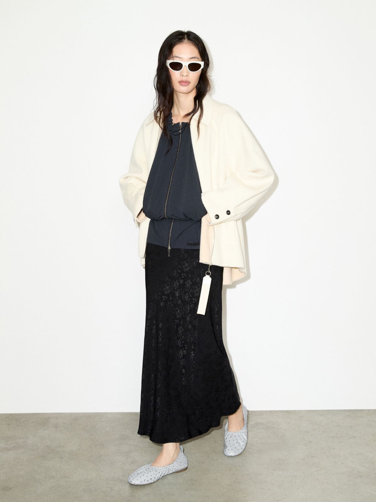 Jacquard midi skirt - BLACK - MAX&Co.