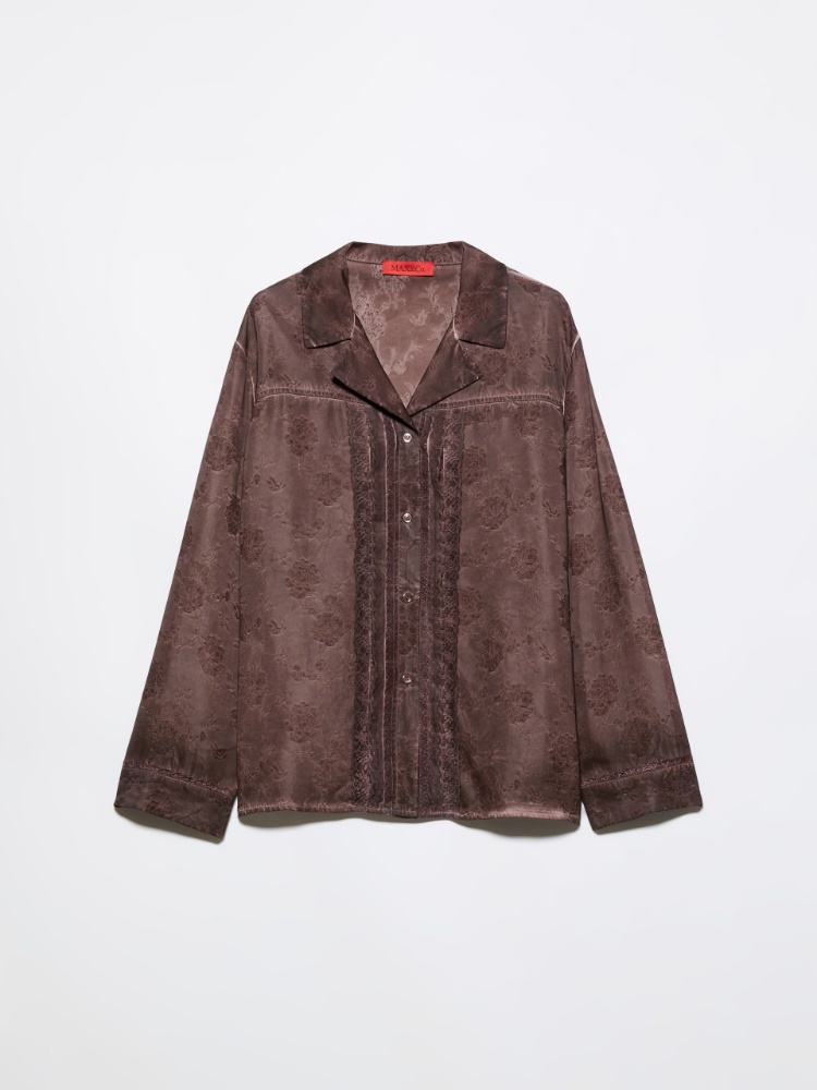 Camicia jacquard con pizzo - CIOCCOLATO - MAX&Co.