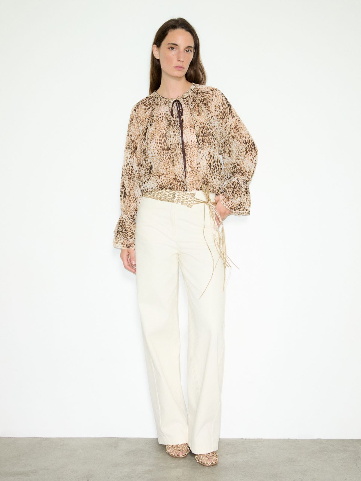 Bluse aus Fil-Coupé-Chiffon - ELFENBEINFARBEN - MAX&Co. - 4