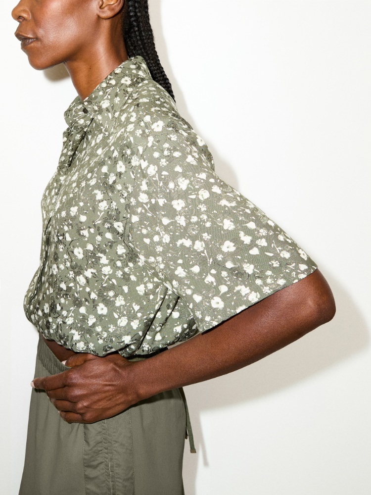Camicia in tessuto jacquard - KAKI - MAX&Co.