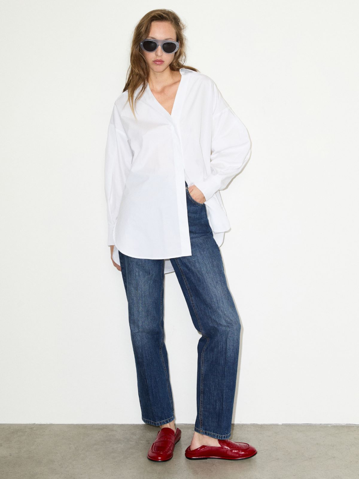 Camisa extragrande de popelina - BLANCO OPTICO - MAX&Co.