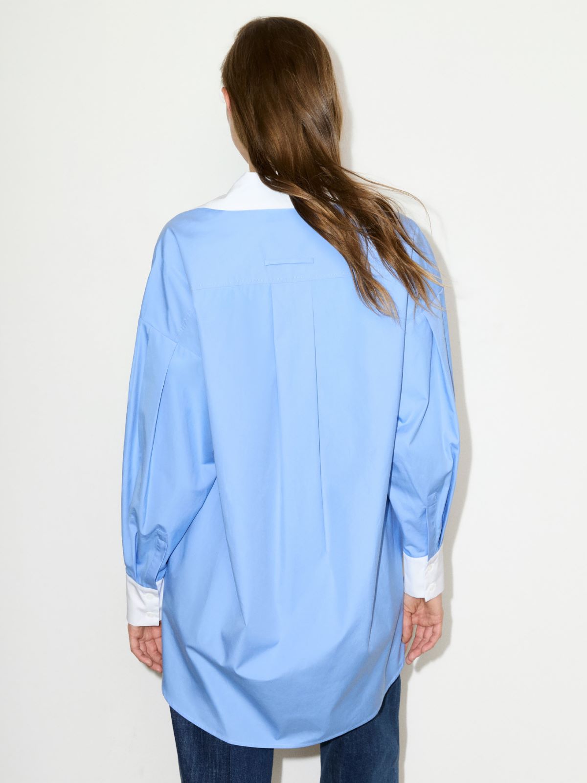 Camisa extragrande de popelina - AZUL - MAX&Co.