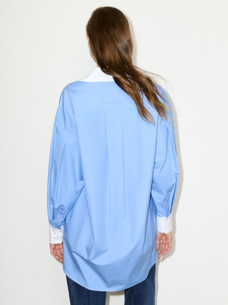 Camisa extragrande de popelina - AZUL - MAX&Co.