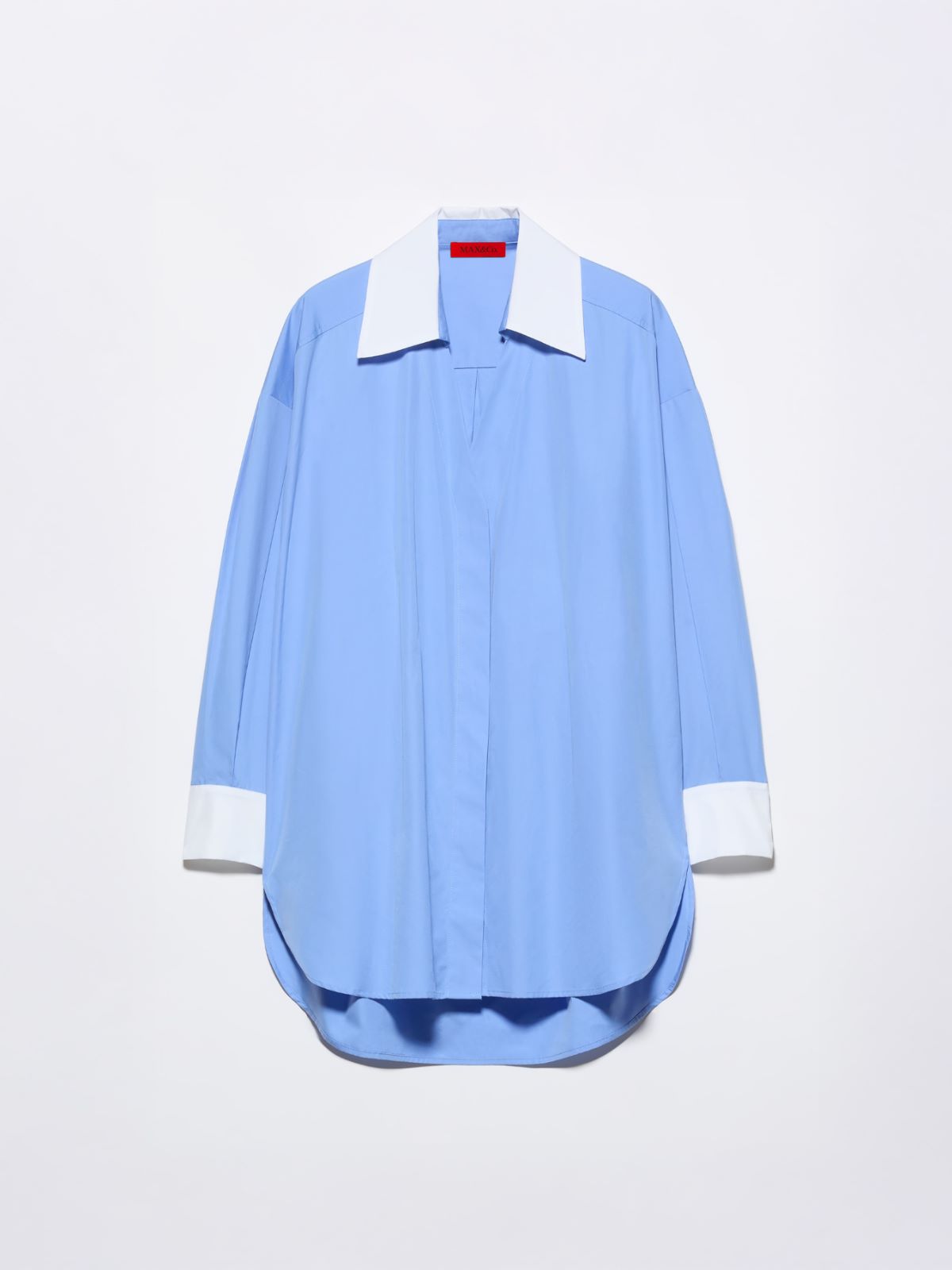 Camisa extragrande de popelina - AZUL - MAX&Co.