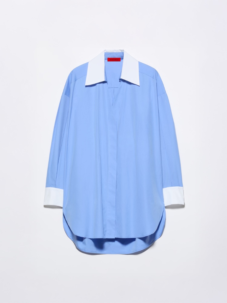 Camisa extragrande de popelina - AZUL - MAX&Co.