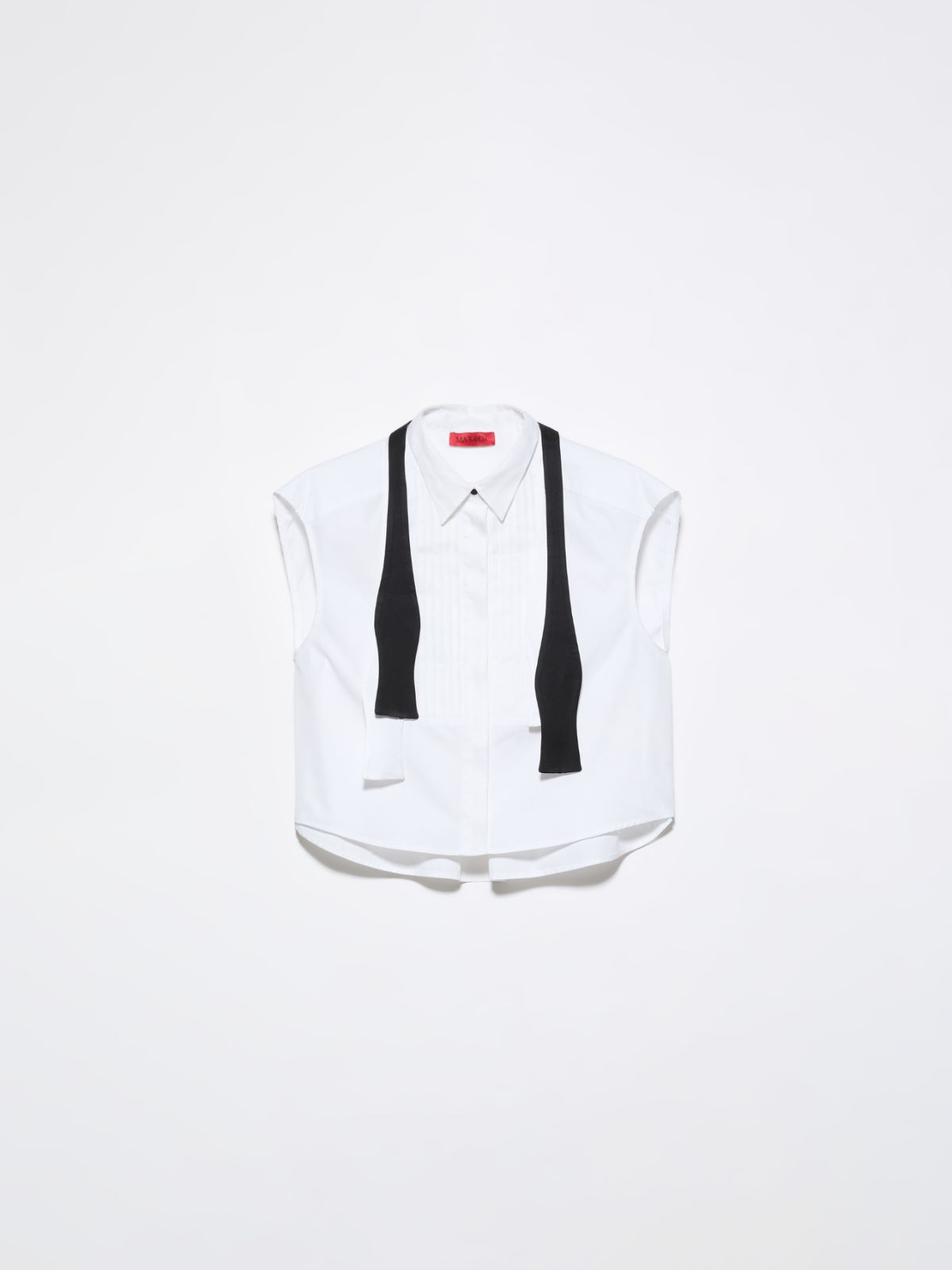 Camicia cropped con plastron - BIANCO OTTICO - MAX&Co.