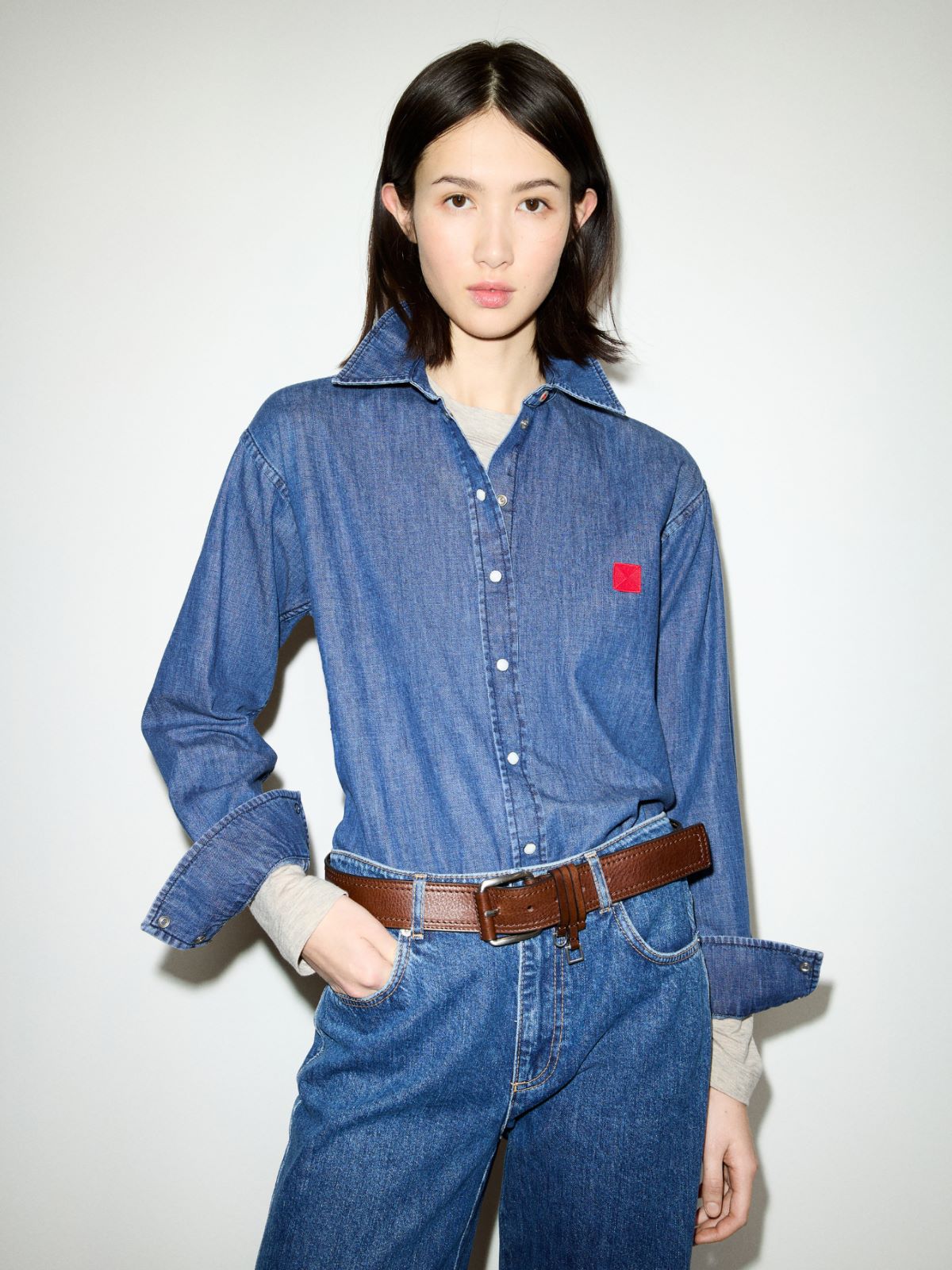 Lightweight denim shirt - NAVY - MAX&Co.