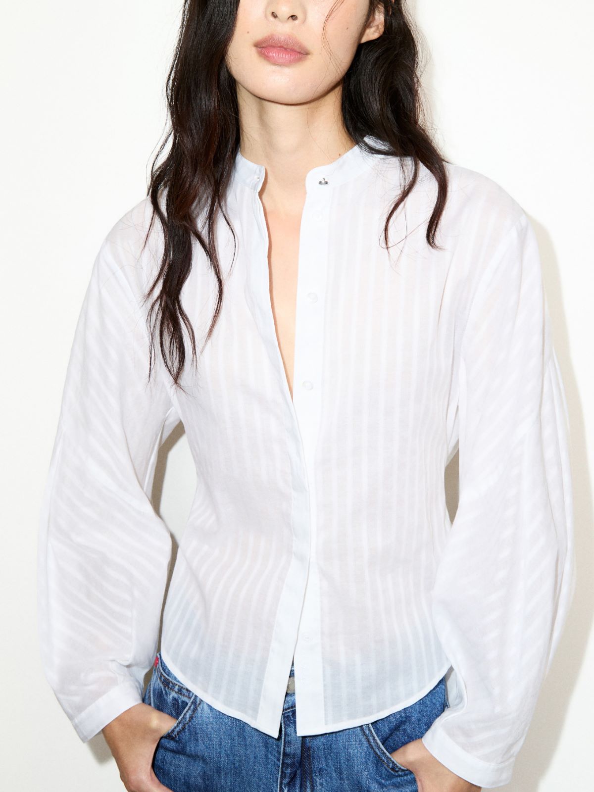Camicia in mussola di cotone - BIANCO OTTICO - MAX&Co.