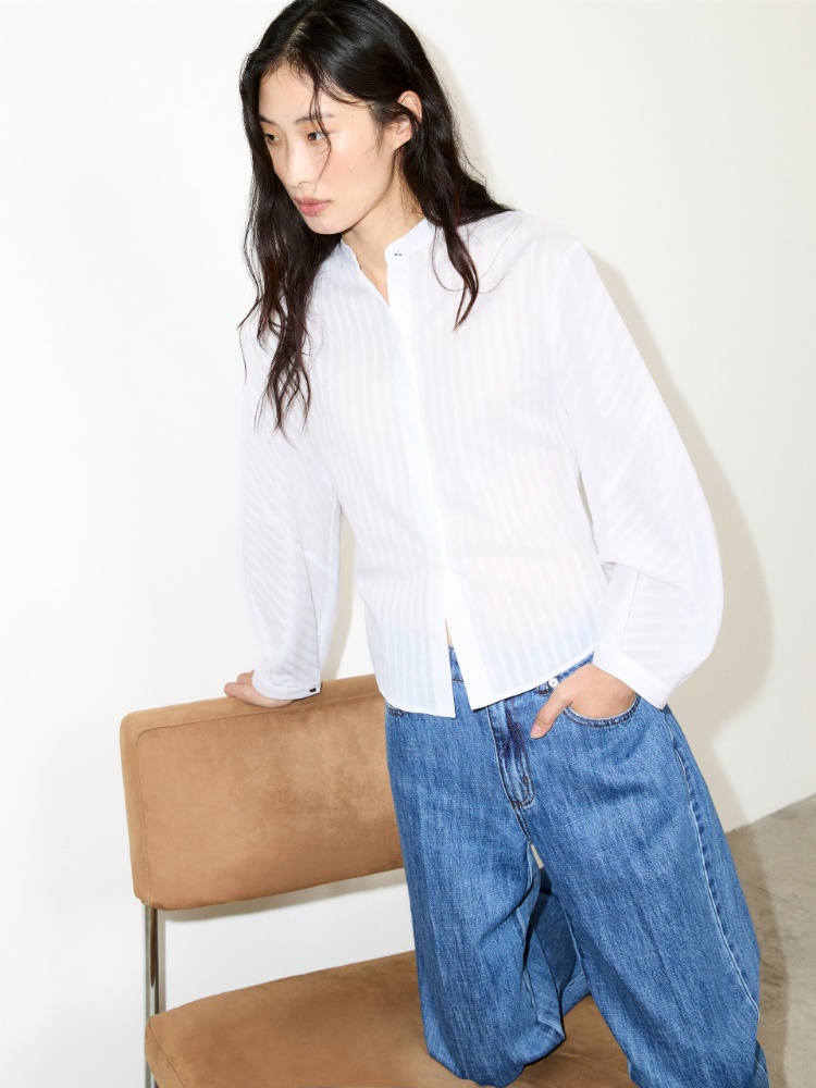 Camicia in mussola di cotone - BIANCO OTTICO - MAX&Co.