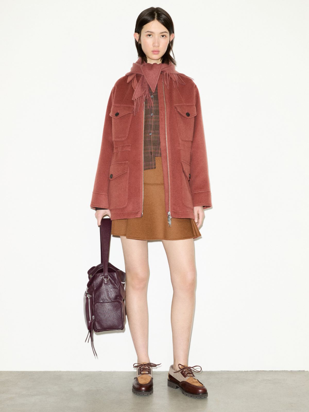 Cropped checked shirt - BROWN - MAX&Co. - 4