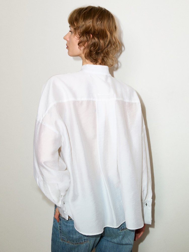 Camisa de gasa con gemelos - BLANCO OPTICO - MAX&Co.