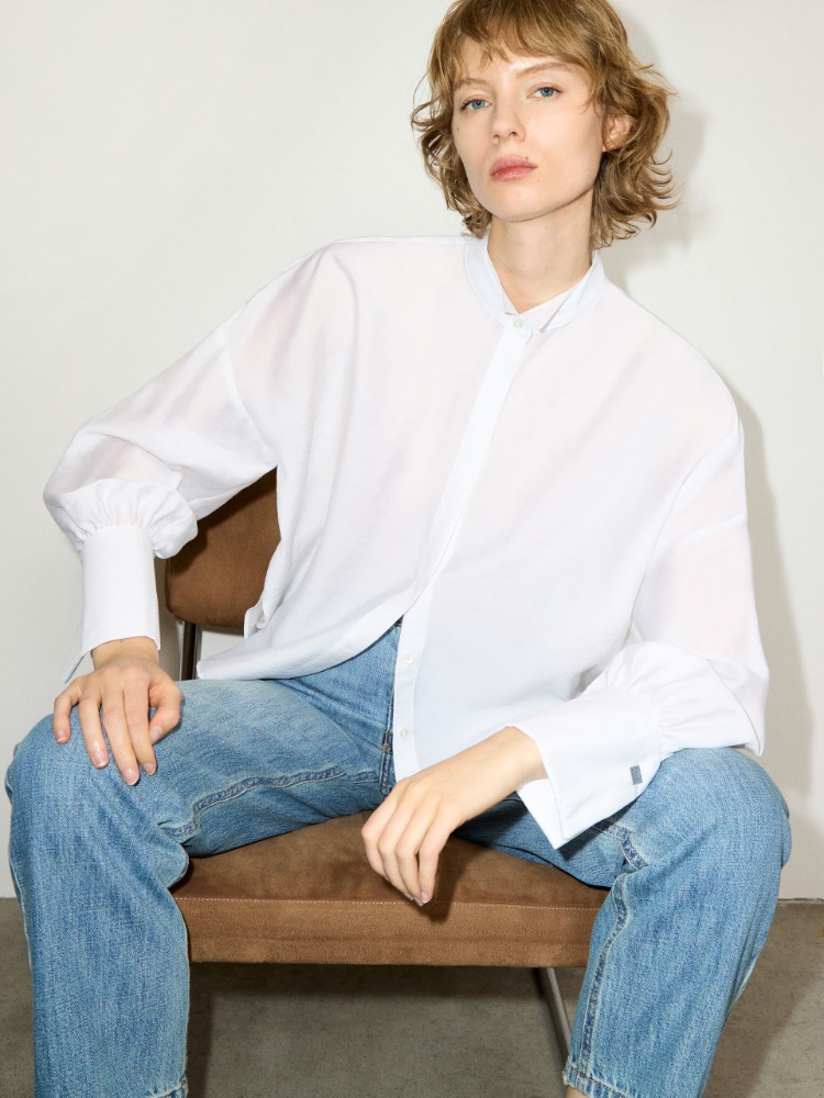 Camisa de gasa con gemelos - BLANCO OPTICO - MAX&Co.