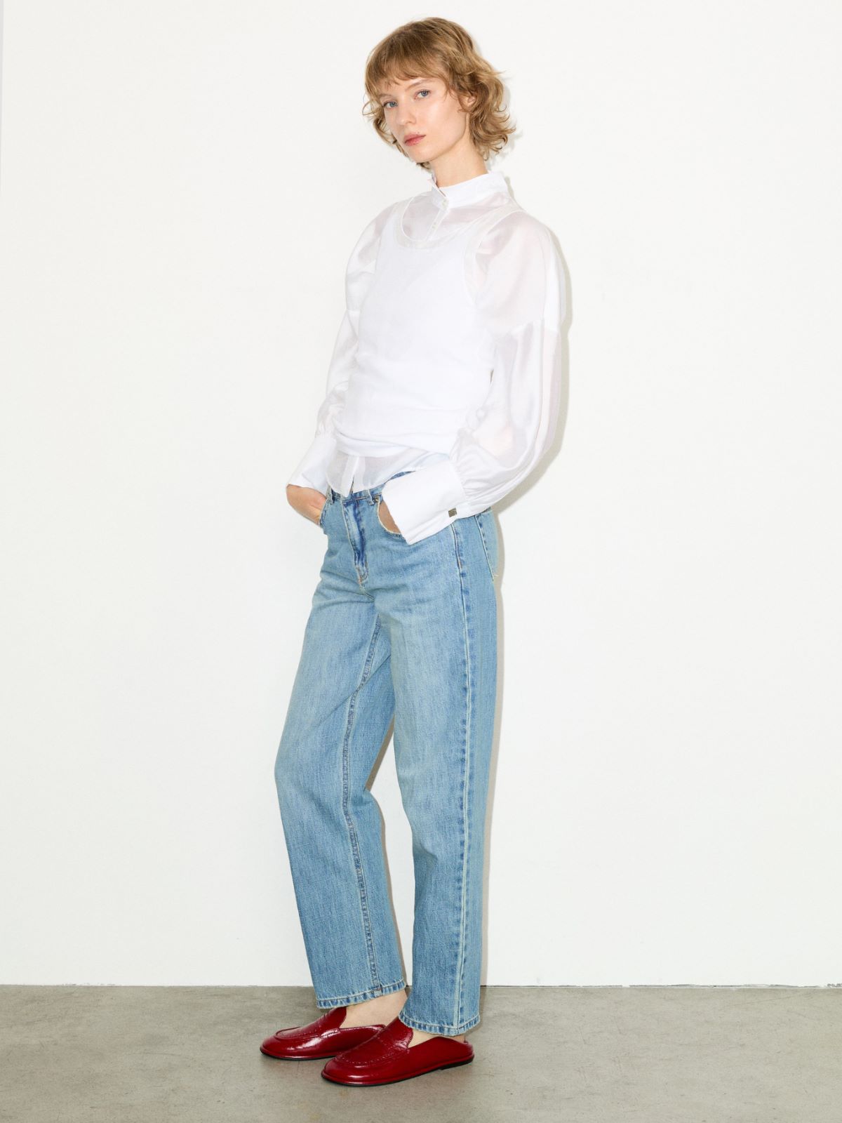 Camisa de gasa con gemelos - BLANCO OPTICO - MAX&Co.