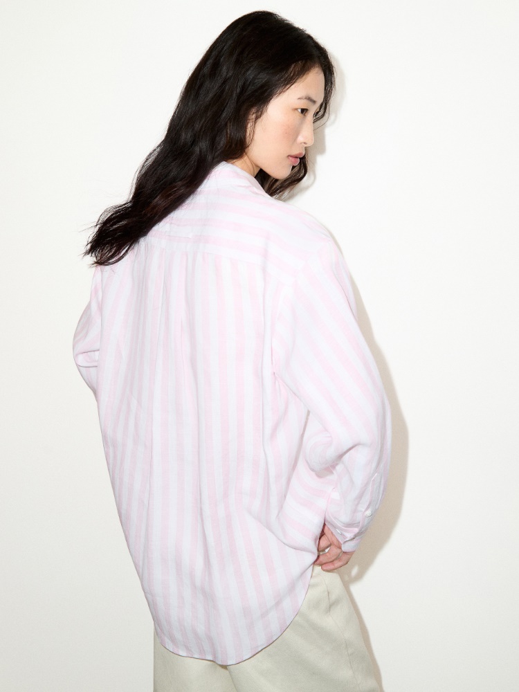 Camicia in lino con ricamo - ROSA - MAX&Co.