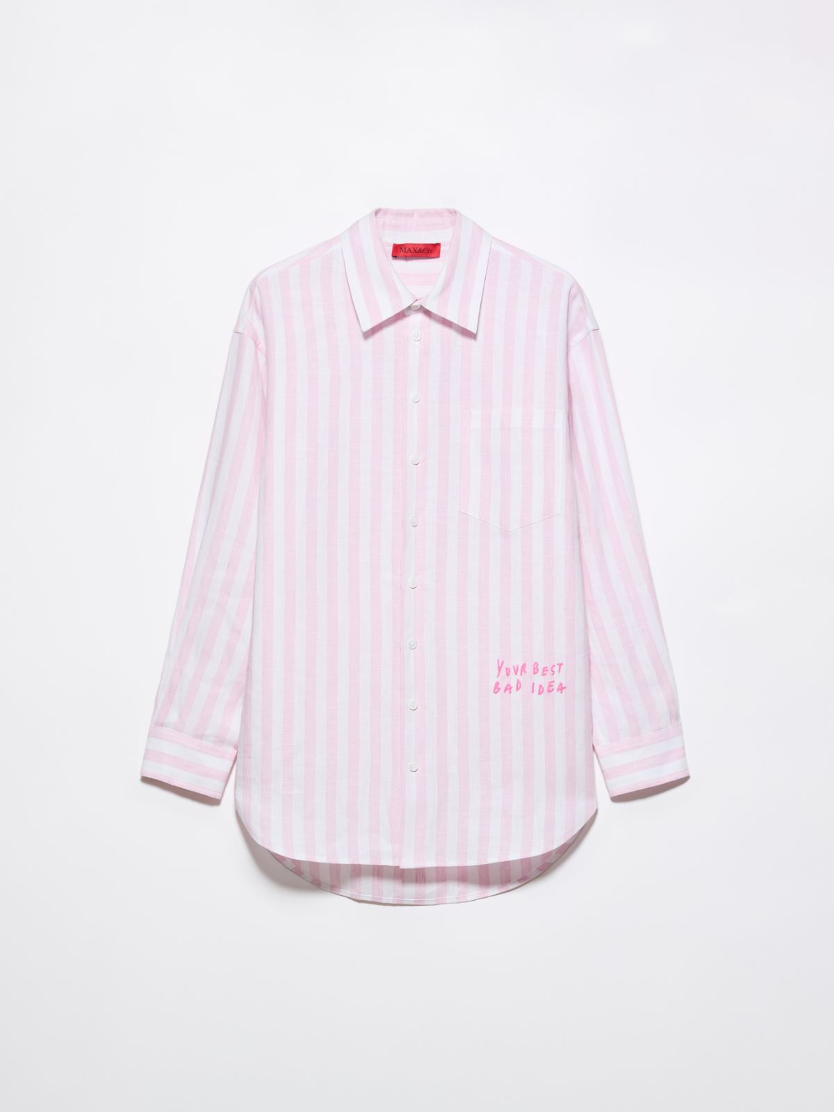 Camicia in lino con ricamo - ROSA - MAX&Co.