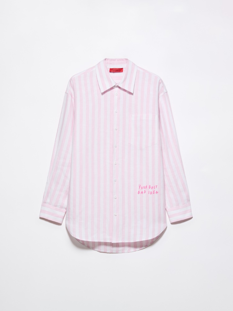 Camicia in lino con ricamo - ROSA - MAX&Co.