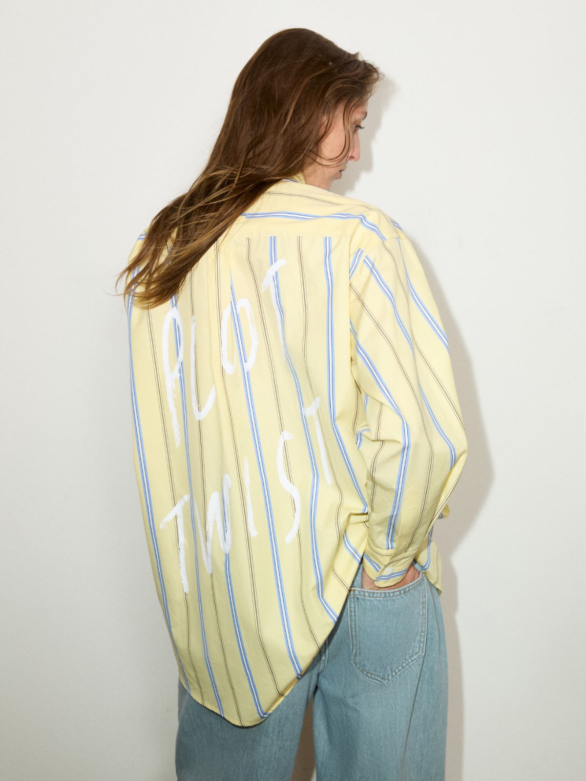 Striped cotton-poplin shirt - YELLOW - MAX&Co.