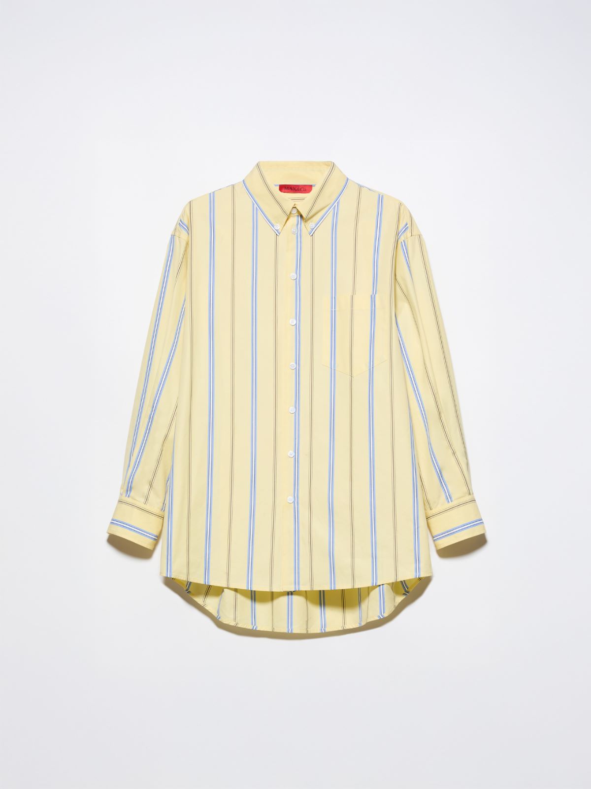 Striped cotton-poplin shirt - YELLOW - MAX&Co.