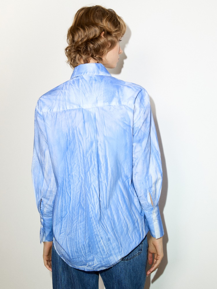 Camisa de popelina de algodón - AZUL - MAX&Co.