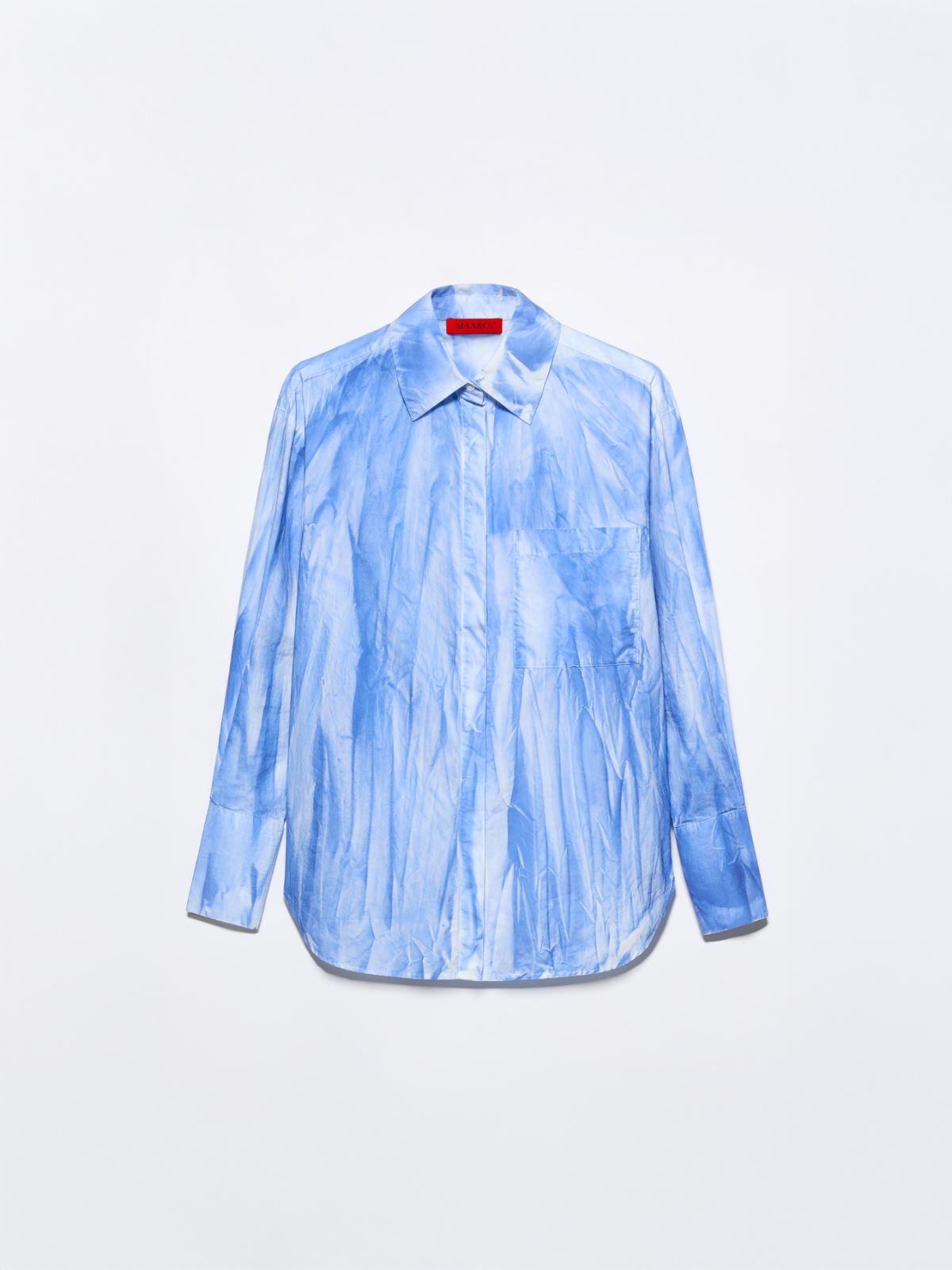 Camisa de popelina de algodón - AZUL - MAX&Co.