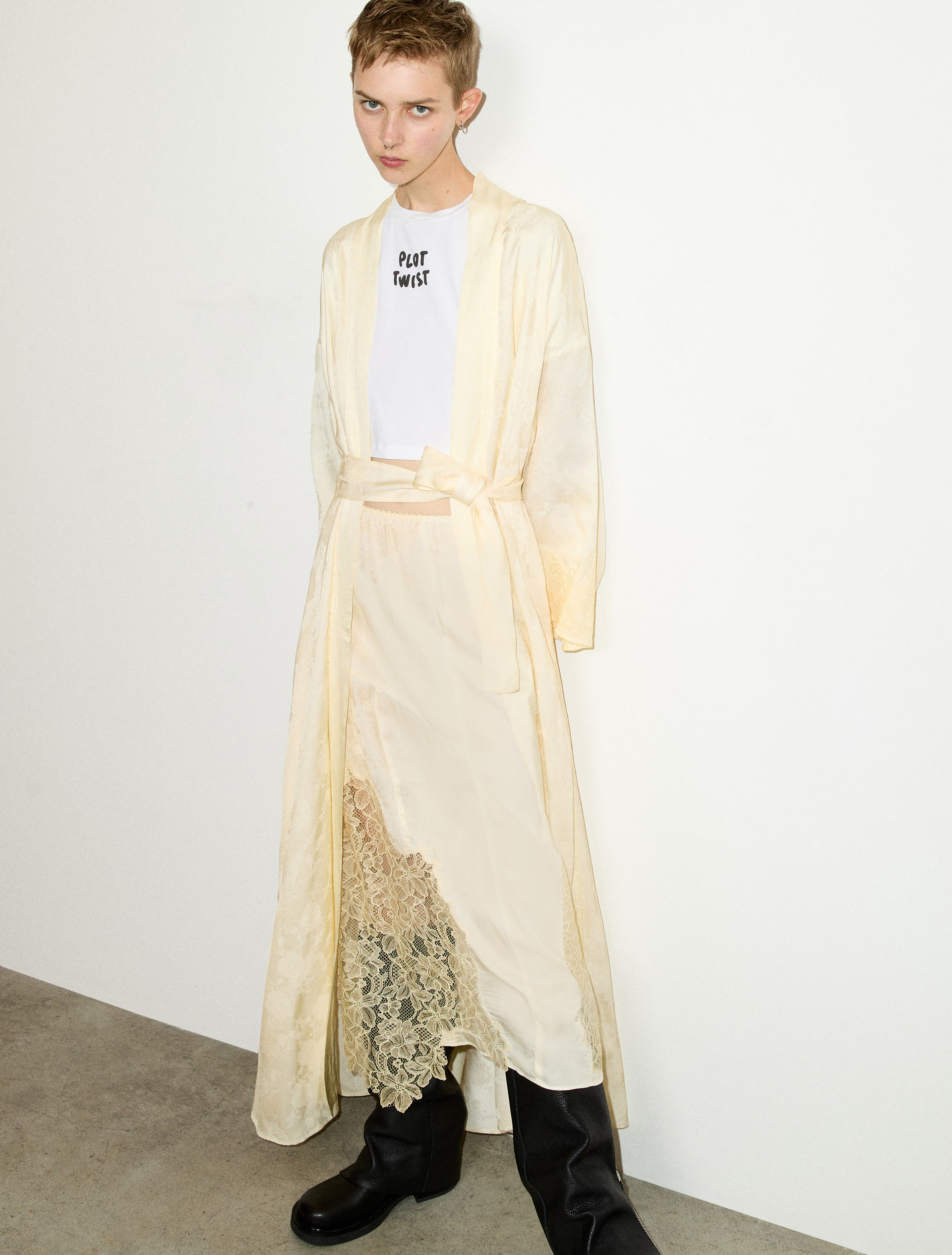 Floral-jacquard duster coat - MAX&Co.