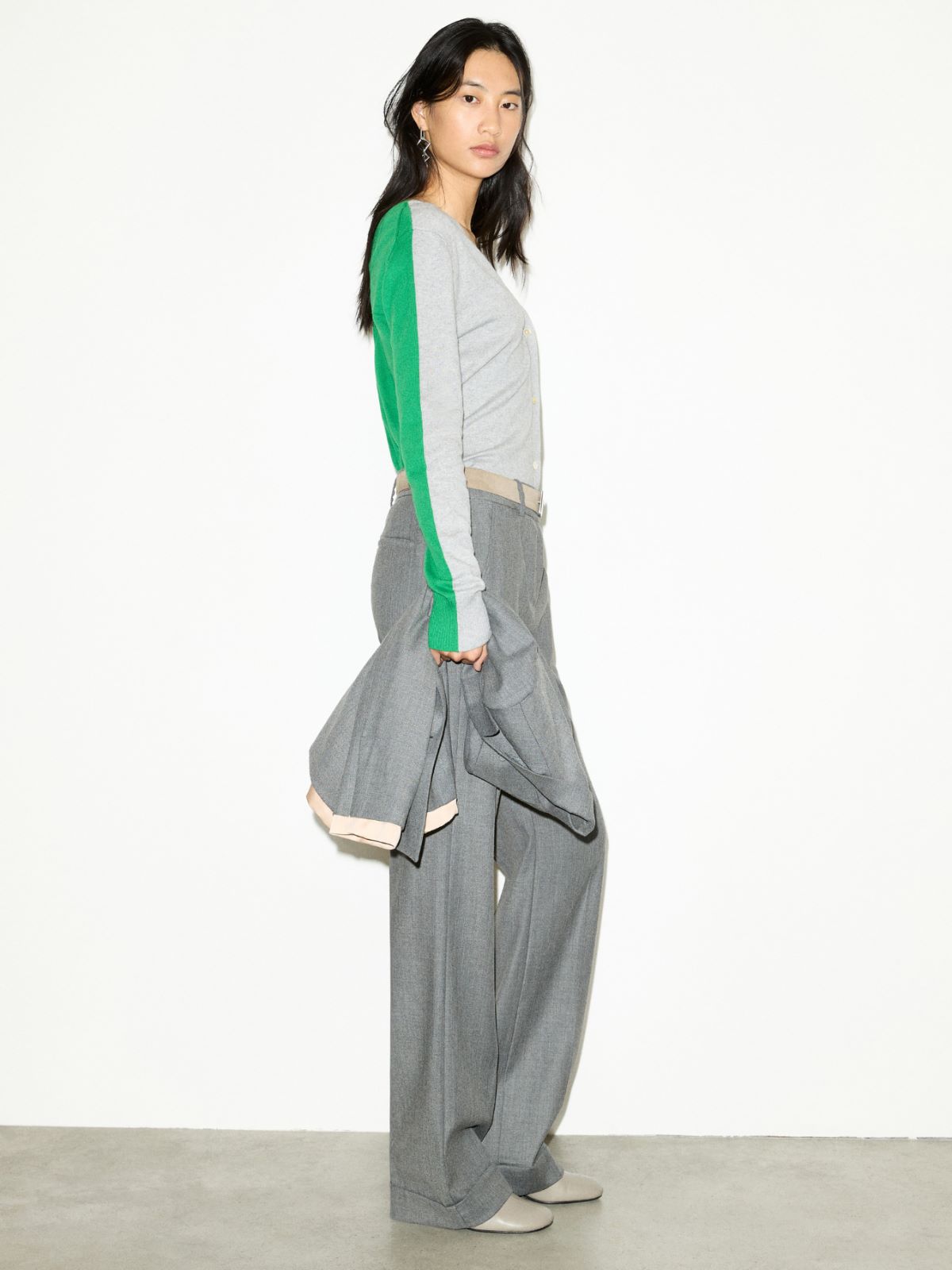 Straight-leg wool-blend trousers - MELANGE GREY - MAX&Co. - 5