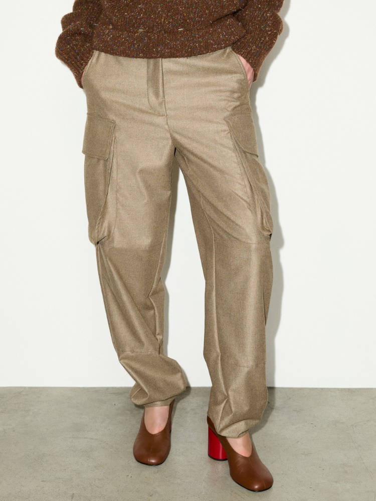 Flannel cargo trousers - MAX&Co.