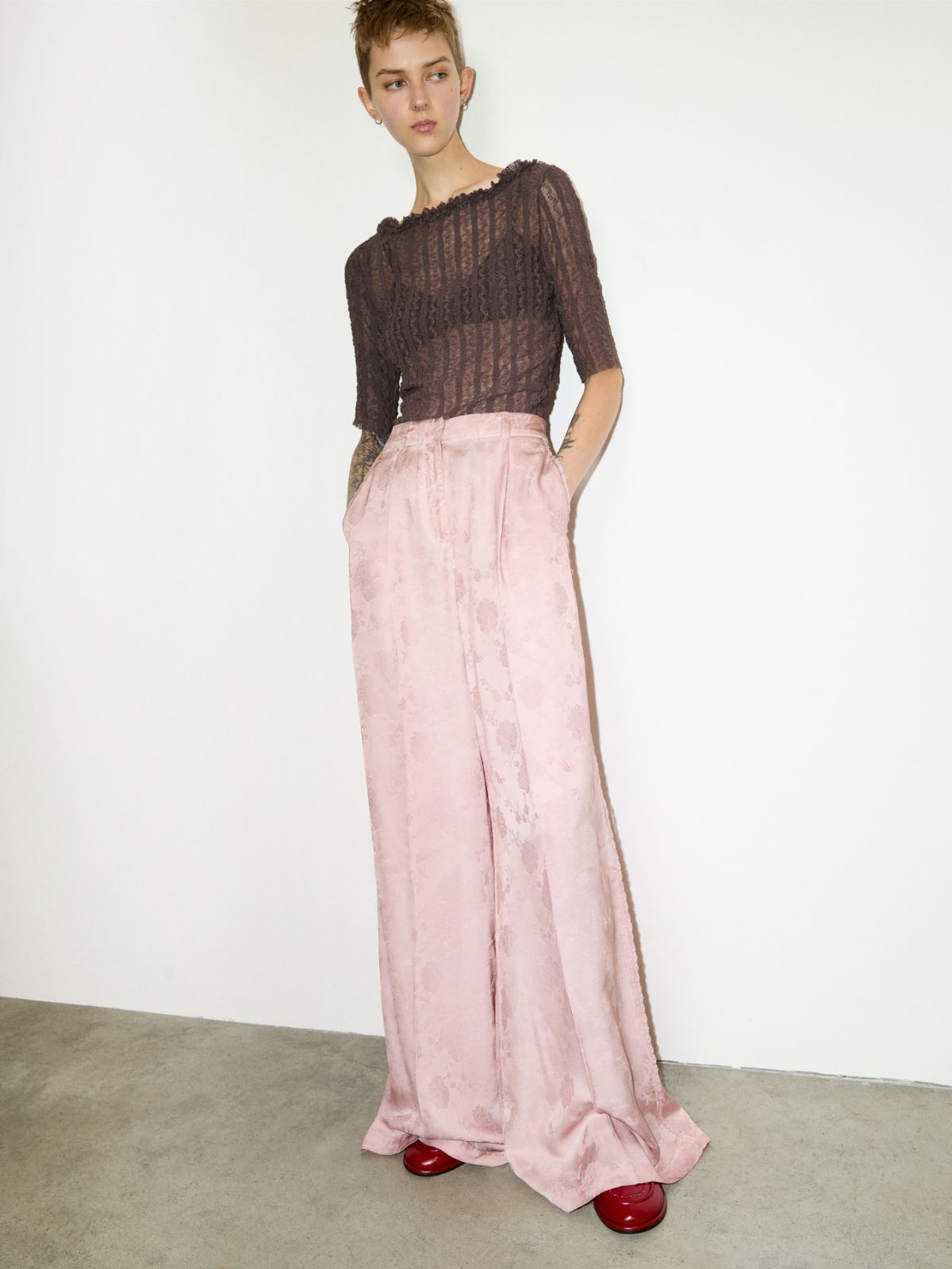Hose aus fließendem Jacquard - ROSA - MAX&Co.