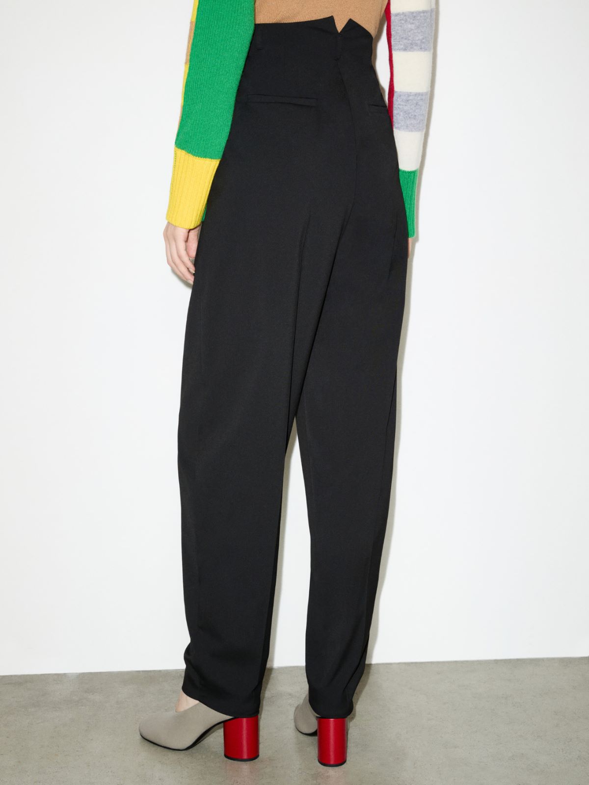 Tailored barrel-leg trousers - BLACK - MAX&Co. - 2