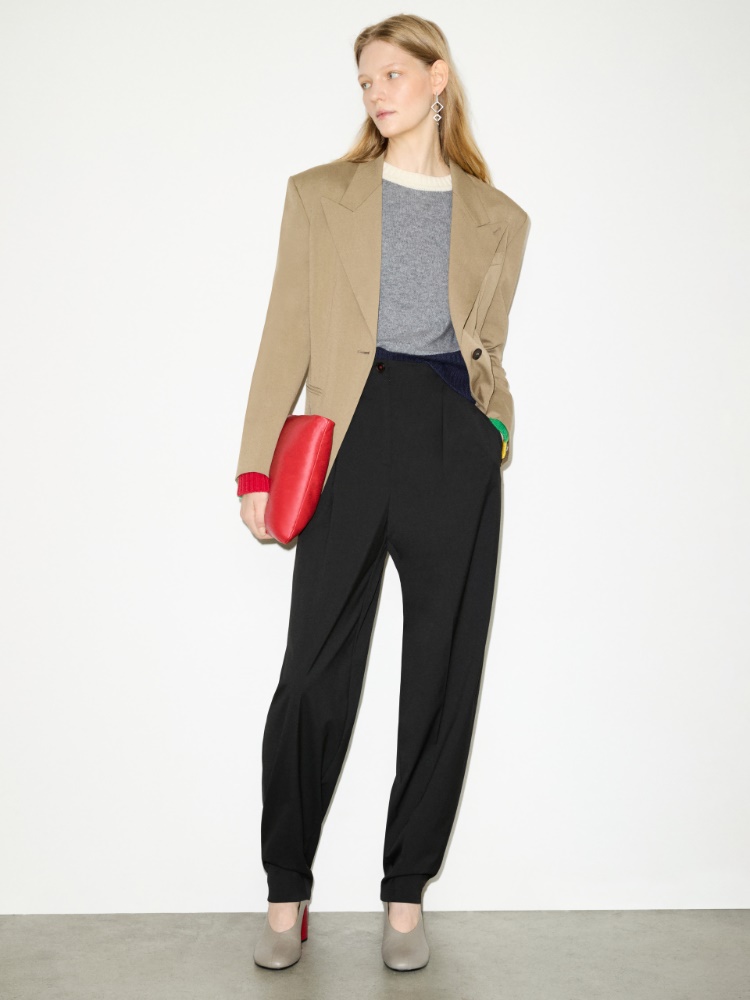 Tailored barrel-leg trousers - BLACK - MAX&Co. - 4