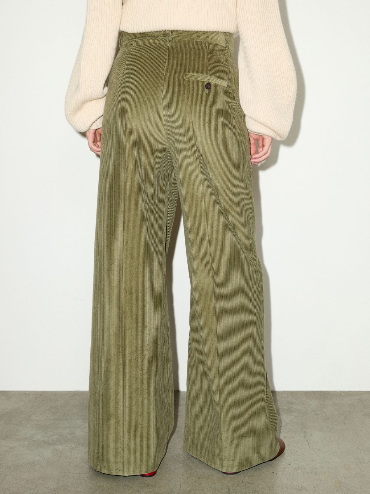 Wide-leg corduroy trousers - KAKI - MAX&Co. - 2