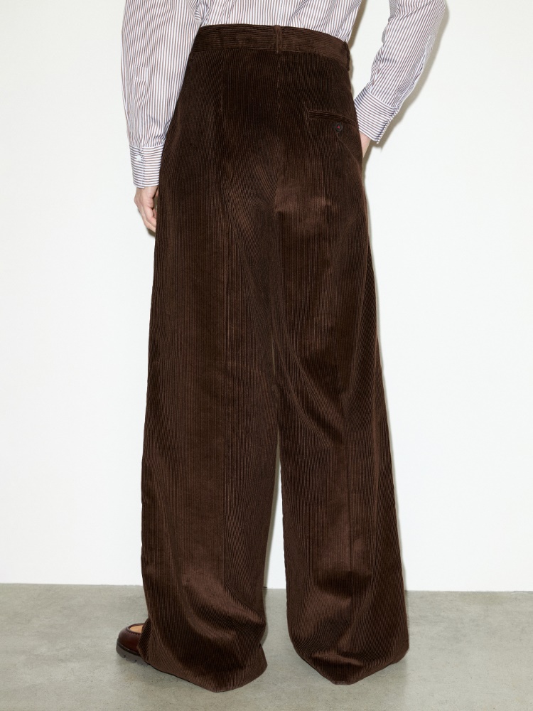 Wide-leg corduroy trousers - DARK BROWN - MAX&Co. - 2