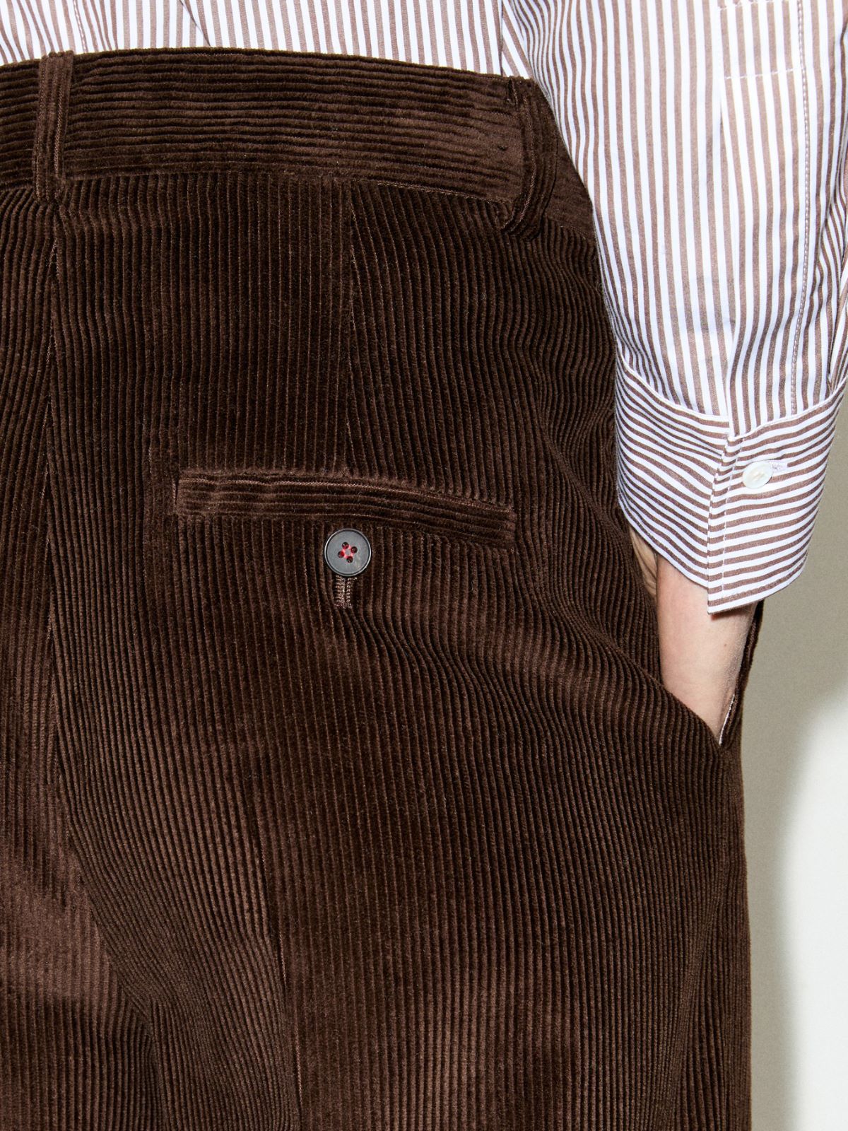 Wide-leg corduroy trousers - DARK BROWN - MAX&Co. - 4