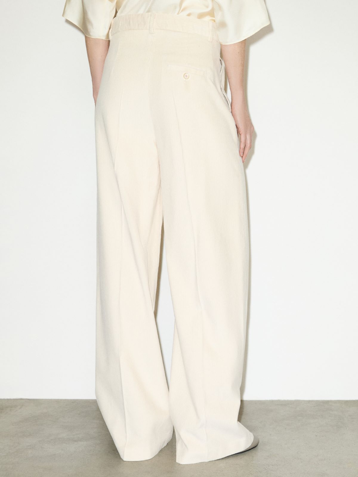 Wide-leg corduroy trousers - MILK - MAX&Co. - 2