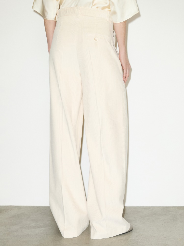 Wide-leg corduroy trousers - MILK - MAX&Co. - 2