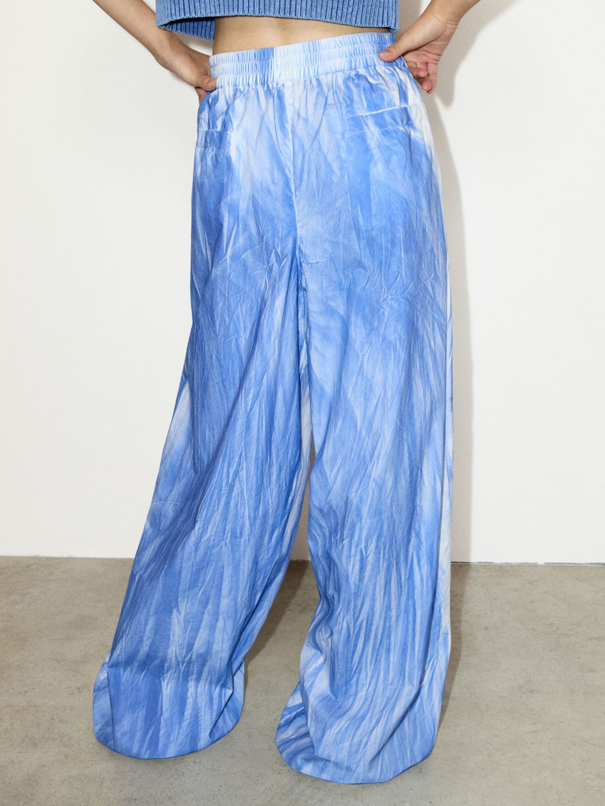 Pantalón de popelina de algodón - AZUL - MAX&Co.
