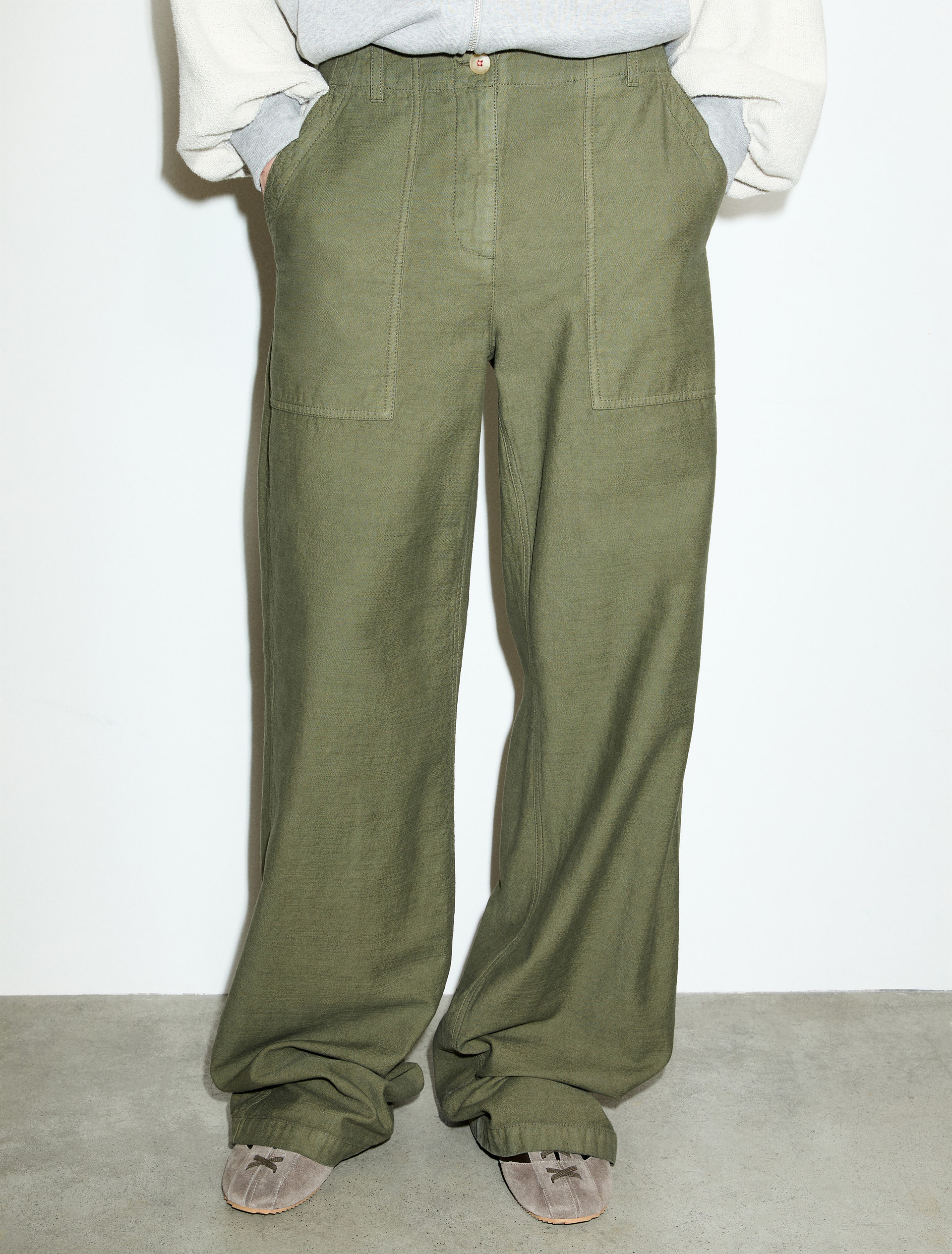 Slubby straight-leg trousers - MAX&Co.