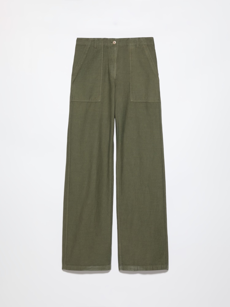 Slubby straight-leg trousers - KAKI - MAX&Co. - 5