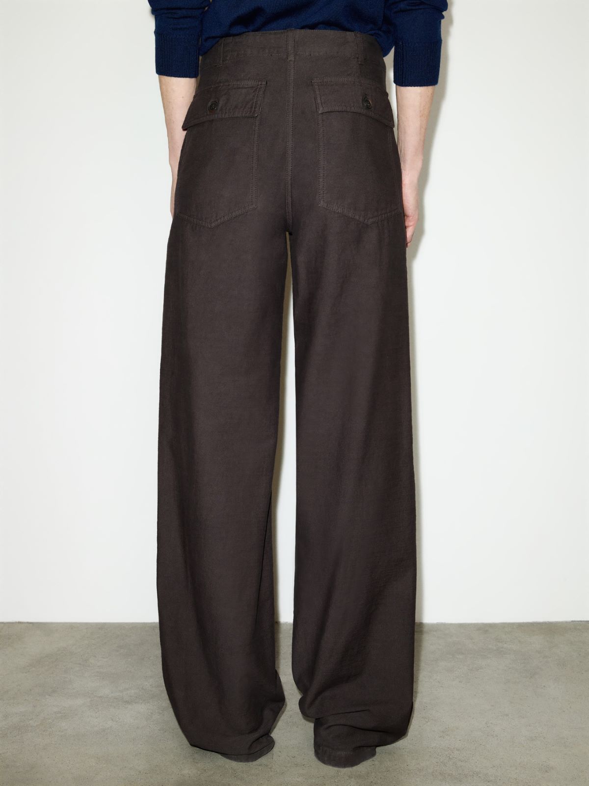 Slubby straight-leg trousers - DARK BOWN - MAX&Co. - 2