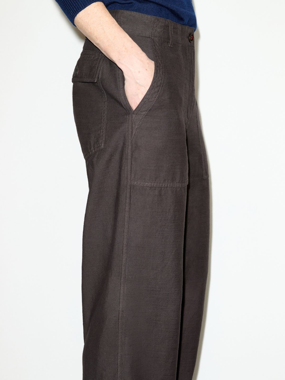 Slubby straight-leg trousers - DARK BOWN - MAX&Co. - 3