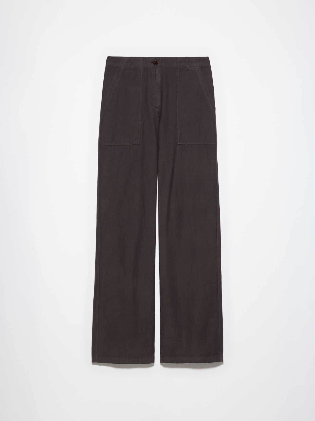 Slubby straight-leg trousers - DARK BOWN - MAX&Co. - 5